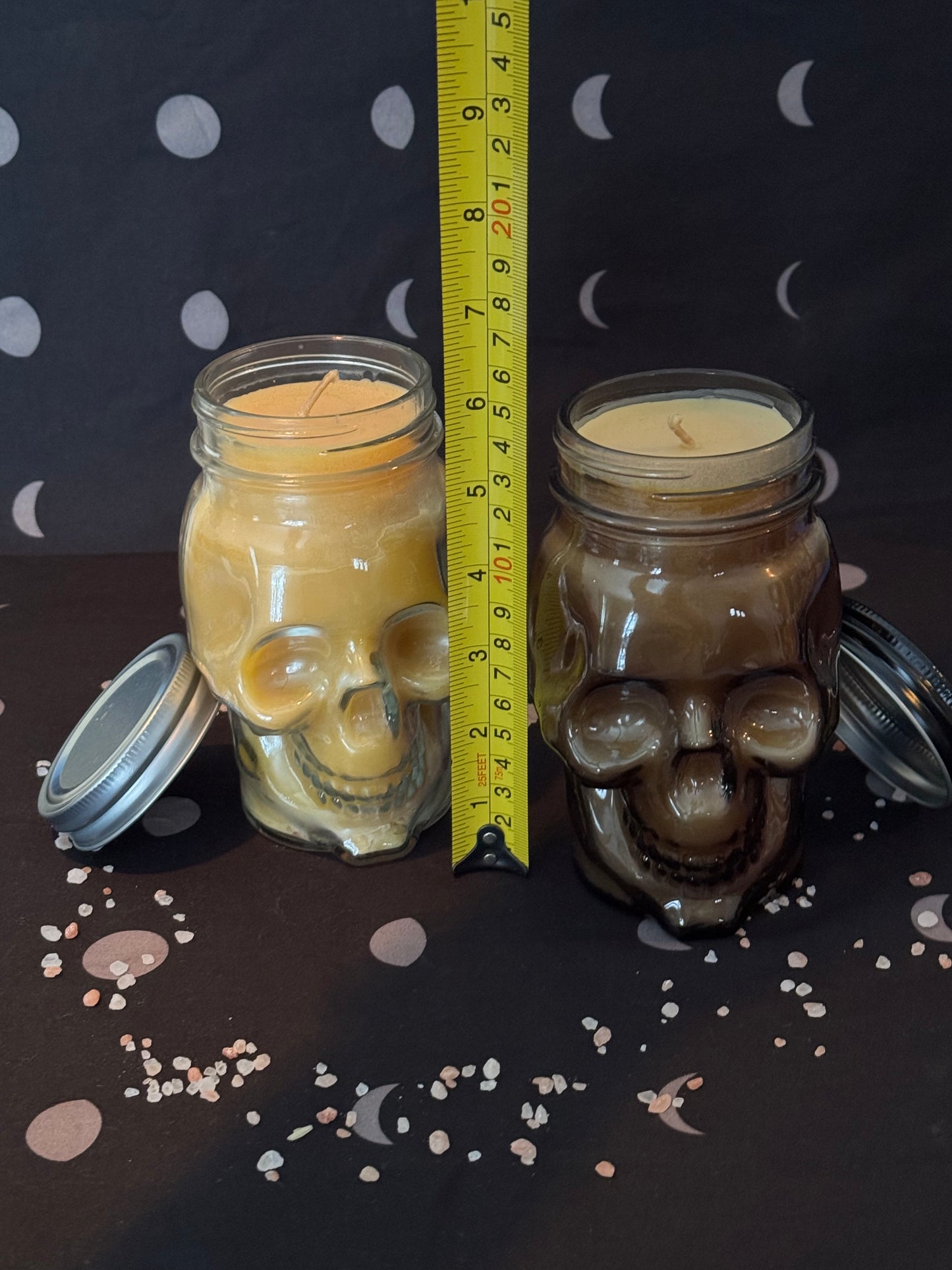 Glass Skull Candle Set