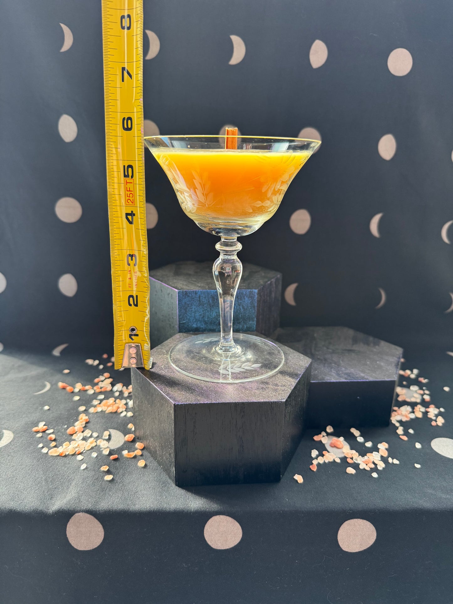 Trio of Glass Stemmed Martini Glasses