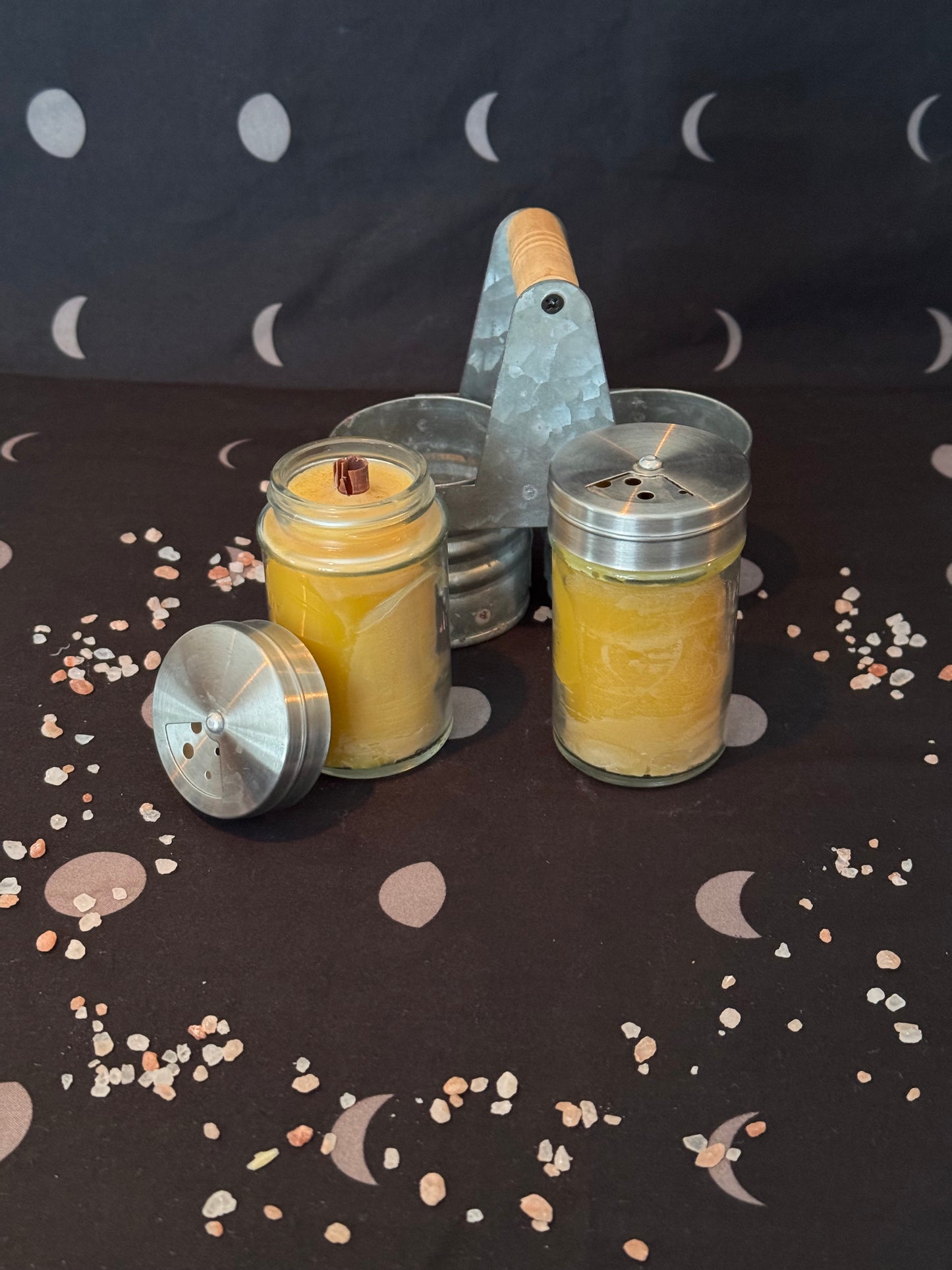 Salt & Pepper Shakers in Tin